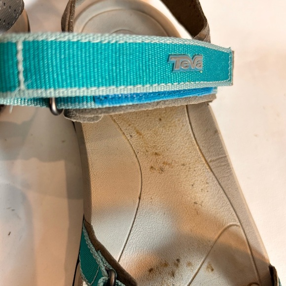 TEVA Sz 8 Teal Comfort Hiking Sandals Velcro Closure For Adjustability and Fit - Picture 3 of 13